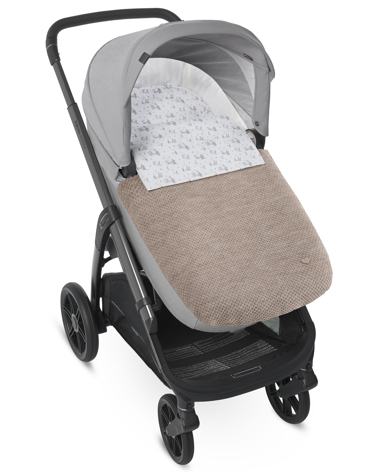 Colcha para capazo Paz Rodríguez colección Arcea - Marrón topo Marrón topo-1