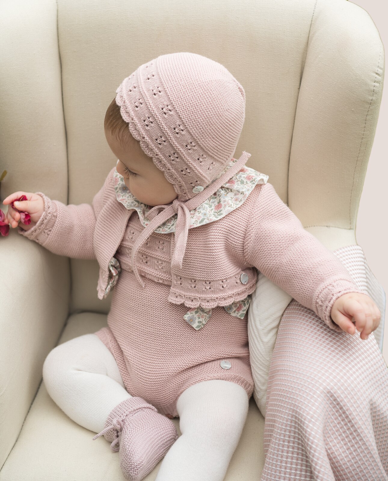 Chaqueta de punto de bebé colección ledicia - PAZ Rodríguez - Rosa pastel Rosa pastel-2