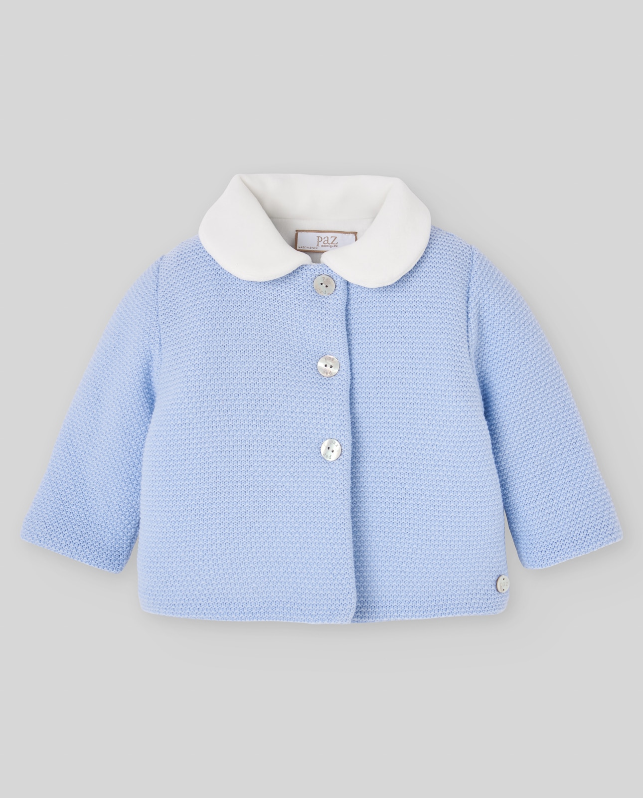 Abrigo de punto de bebé colección fogar - PAZ Rodríguez - Azul celeste Azul celeste-1