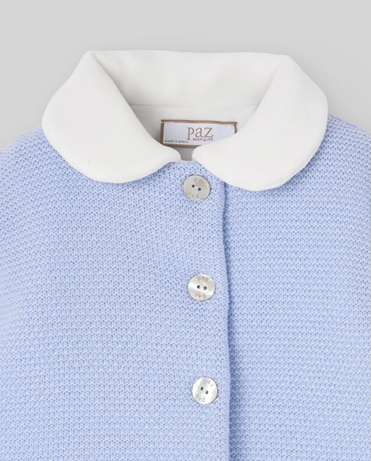 Abrigo de punto de bebé colección fogar - PAZ Rodríguez - Azul celeste Azul celeste-2
