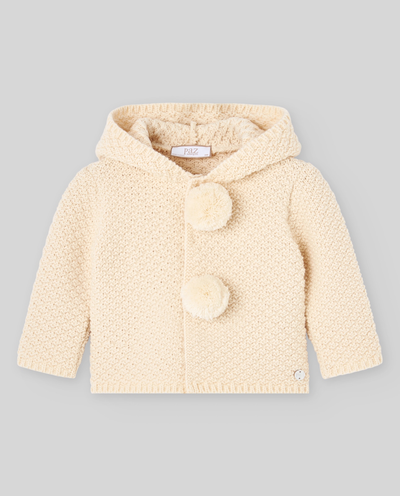 Abrigo de punto de bebé colección leira - PAZ Rodríguez - Crema Crema-1