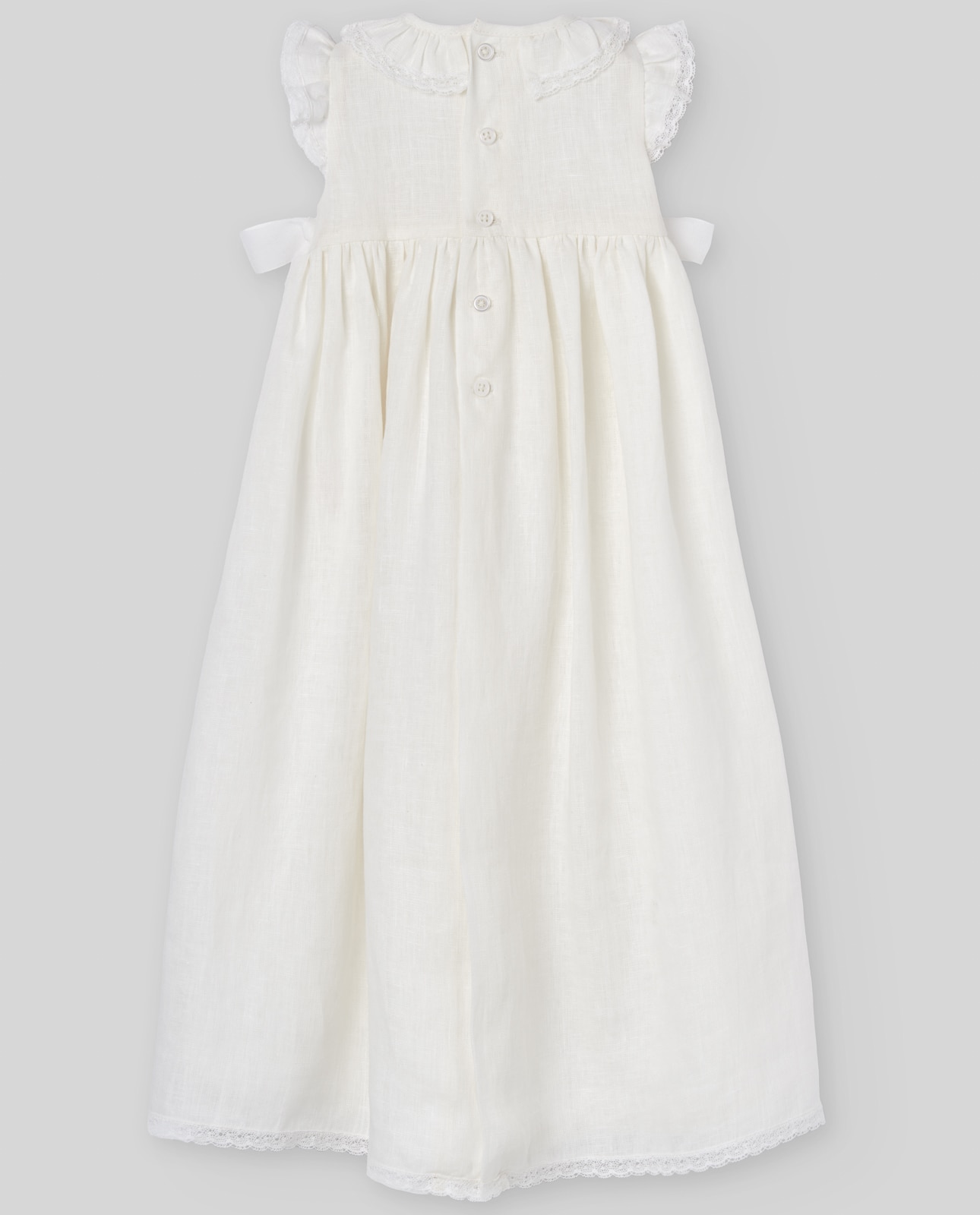 Vestido de bebé para bautizo con lazadas colección Alegra - PAZ Rodríguez - Crudo Crudo-2