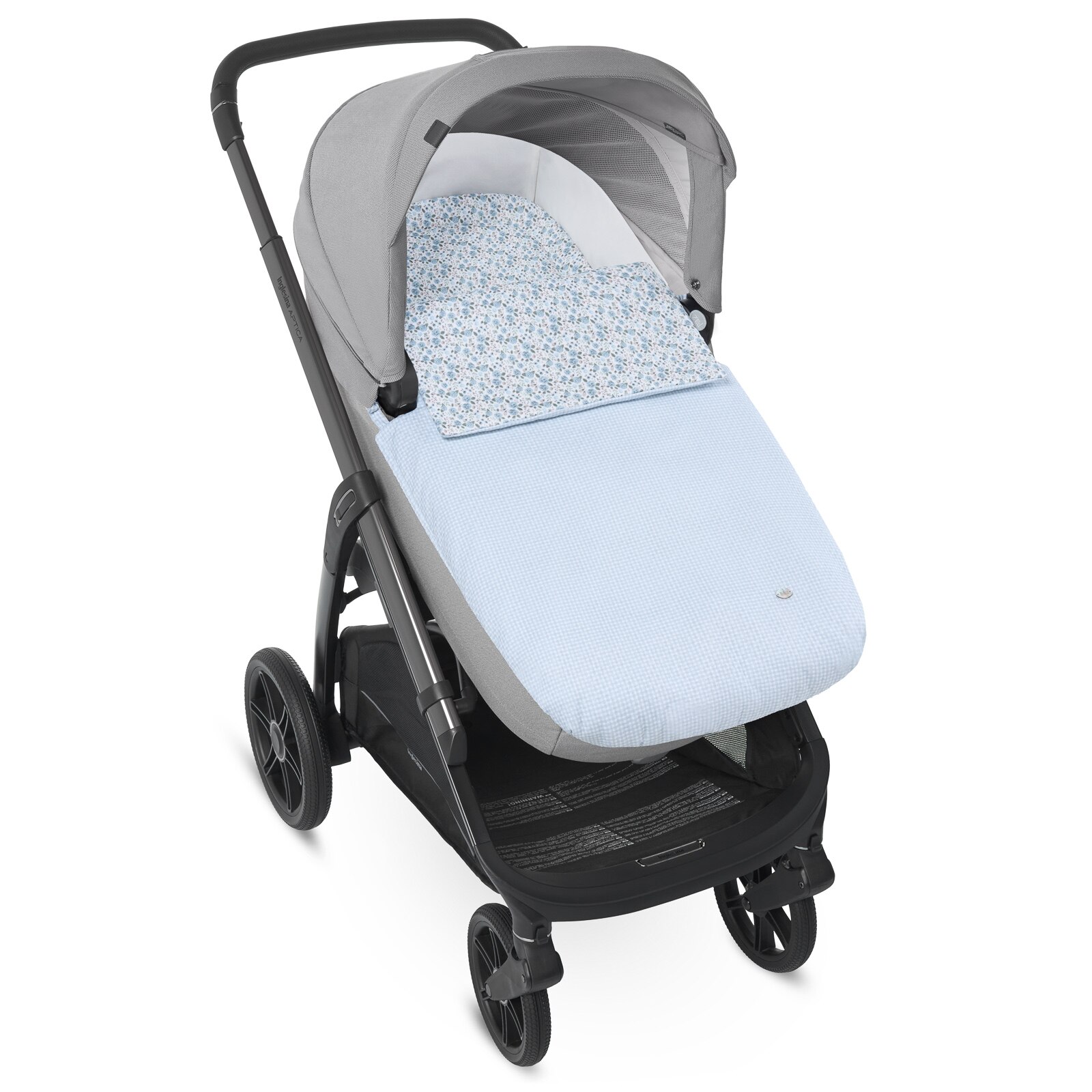 Imagen 0 de Colcha ajustable para capazo Paz Rodríguez colección Gardenia Azul claro