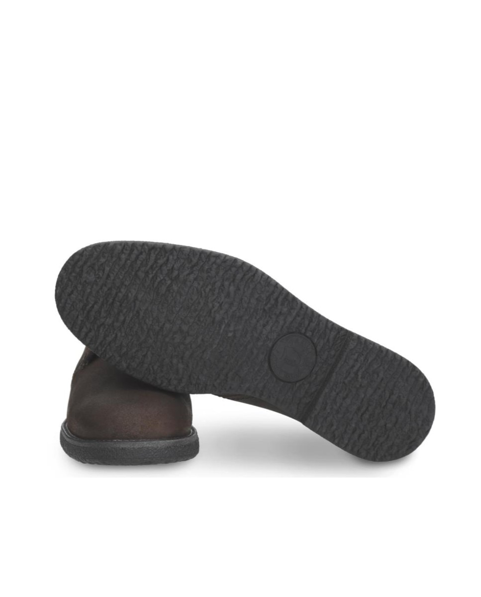 Imagen 4 de Botín de cordones en velour con forro de pelo natural - Panama Jack - Marrón oscuro Marrón oscuro