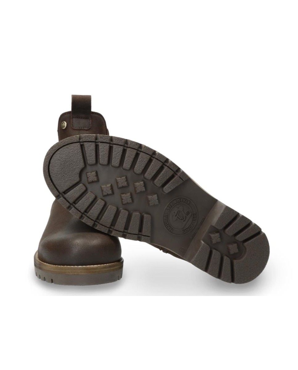 Imagen 4 de Botines chelsea en velour con forro de pelo natural - Panama Jack - Marrón oscuro Marrón oscuro