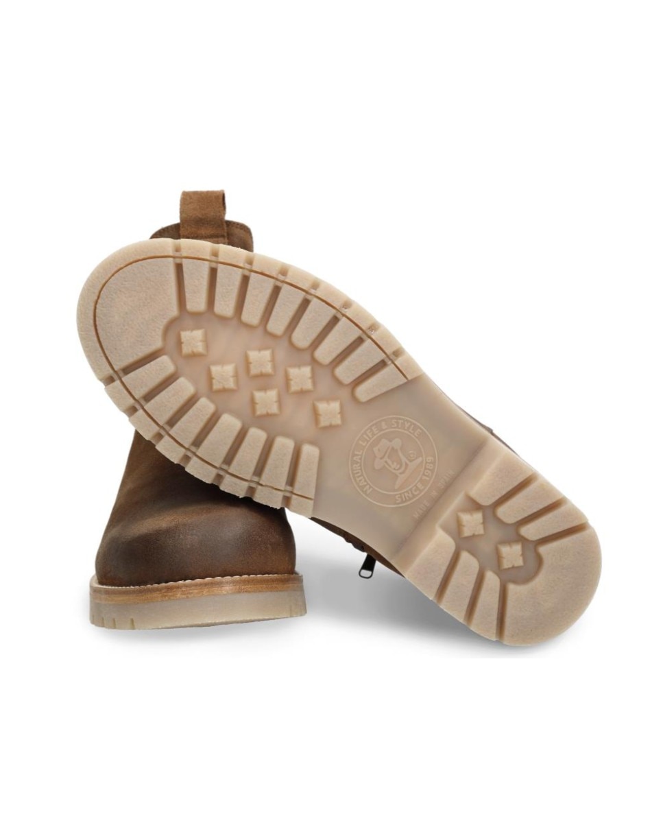Imagen 3 de Botines chelsea en velour con forro de pelo natural - Panama Jack - Cuero Cuero