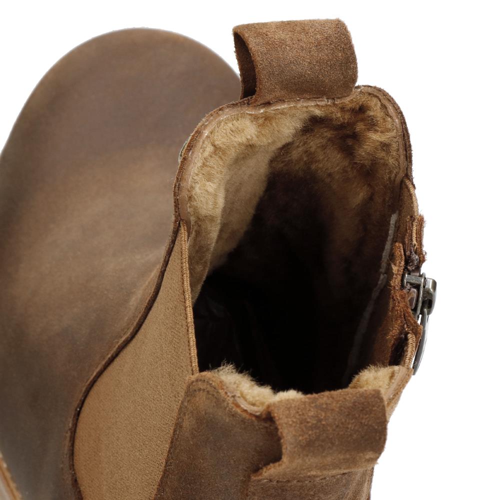 Imagen 4 de Botines chelsea en velour con forro de pelo natural - Panama Jack - Cuero Cuero