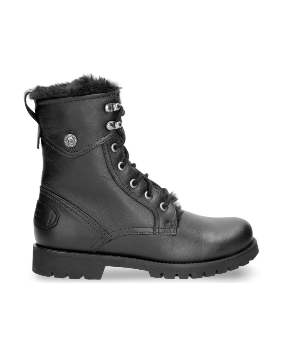 Botas militares en piel con forro de pelo sintético - Panama Jack - Negro Negro-1