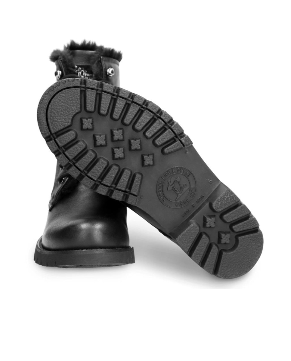Botas militares en piel con forro de pelo sintético - Panama Jack - Negro Negro-4