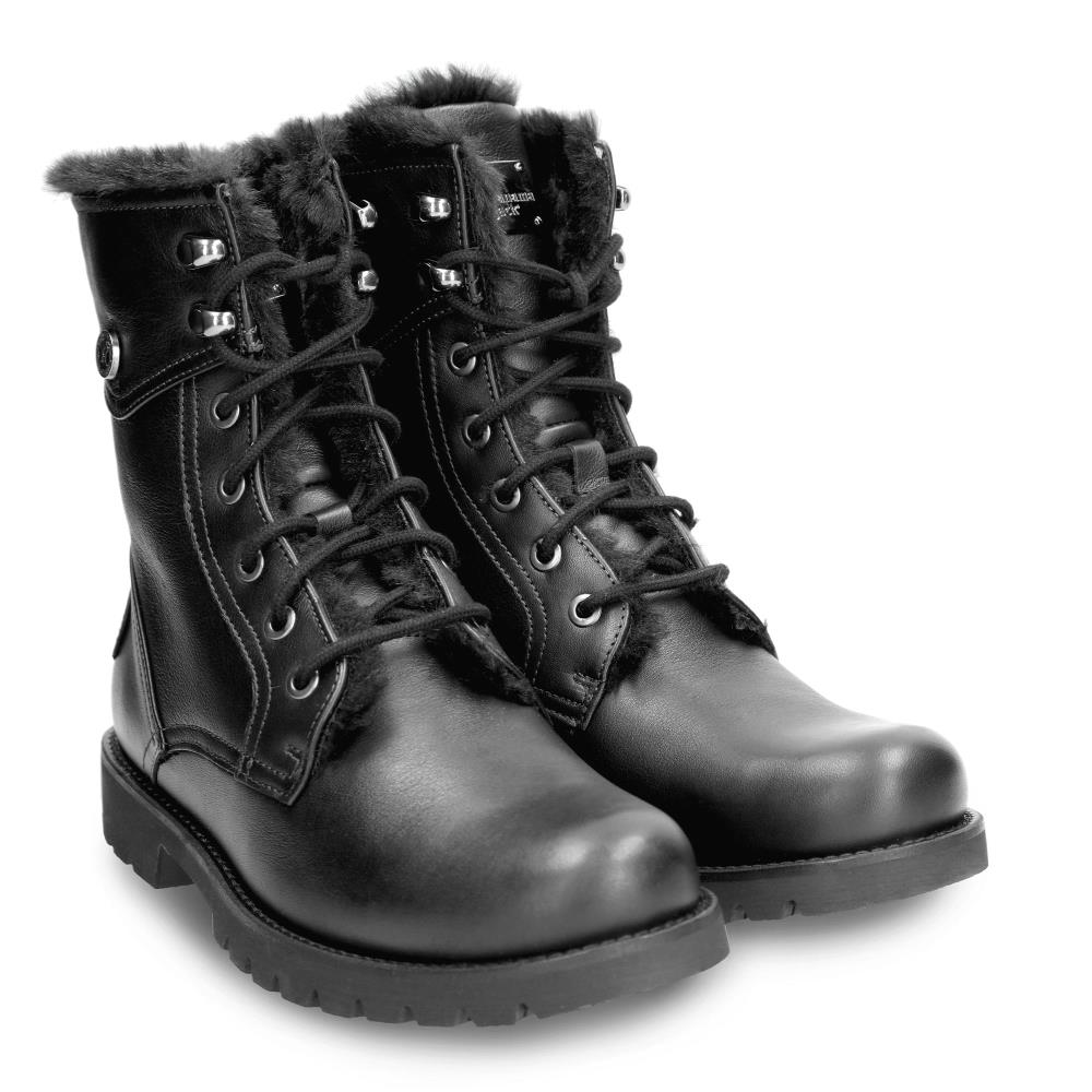 Botas militares en piel con forro de pelo sintético - Panama Jack - Negro Negro-6