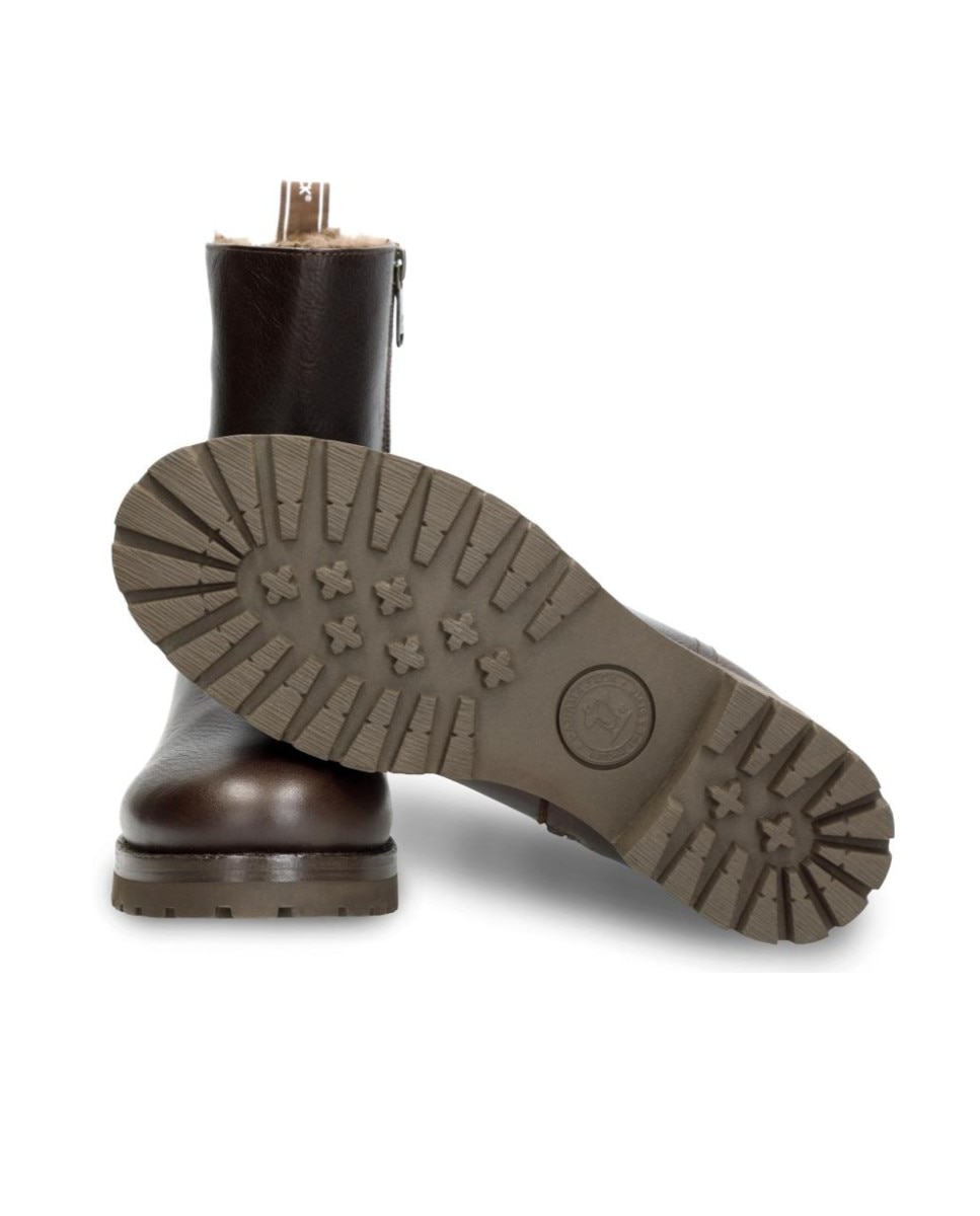 Botas en piel con forro de pelo sintético - Panama Jack - Marrón oscuro Marrón oscuro-3