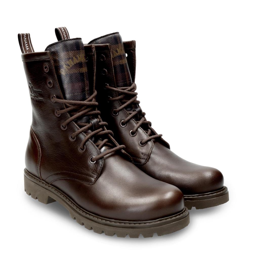 Botas militares en piel con forro de piel - Panama Jack - Marrón oscuro Marrón oscuro-5
