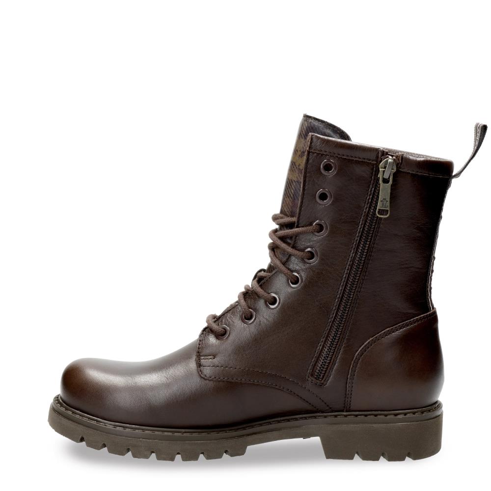 Botas militares en piel con forro de piel - Panama Jack - Marrón oscuro Marrón oscuro-6