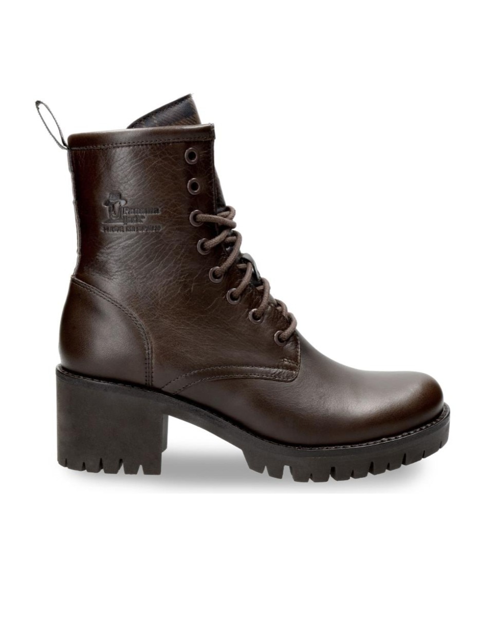 Imagen 0 de Botas militares en piel con forro de piel Marrón oscuro