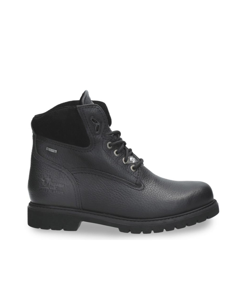 Imagen 0 de Botín de cordones en piel con forro de goretex Negro