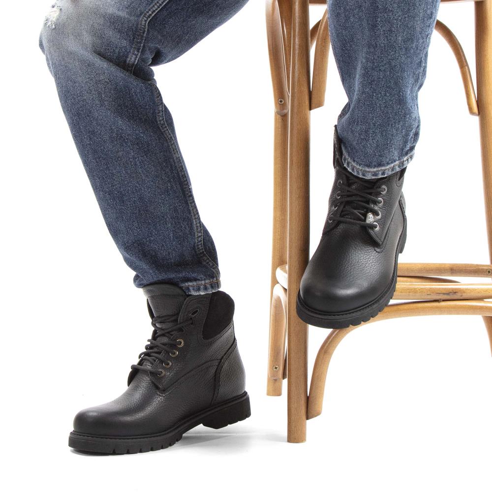 Botín de cordones en piel con forro de goretex - Panama Jack - Negro Negro-2
