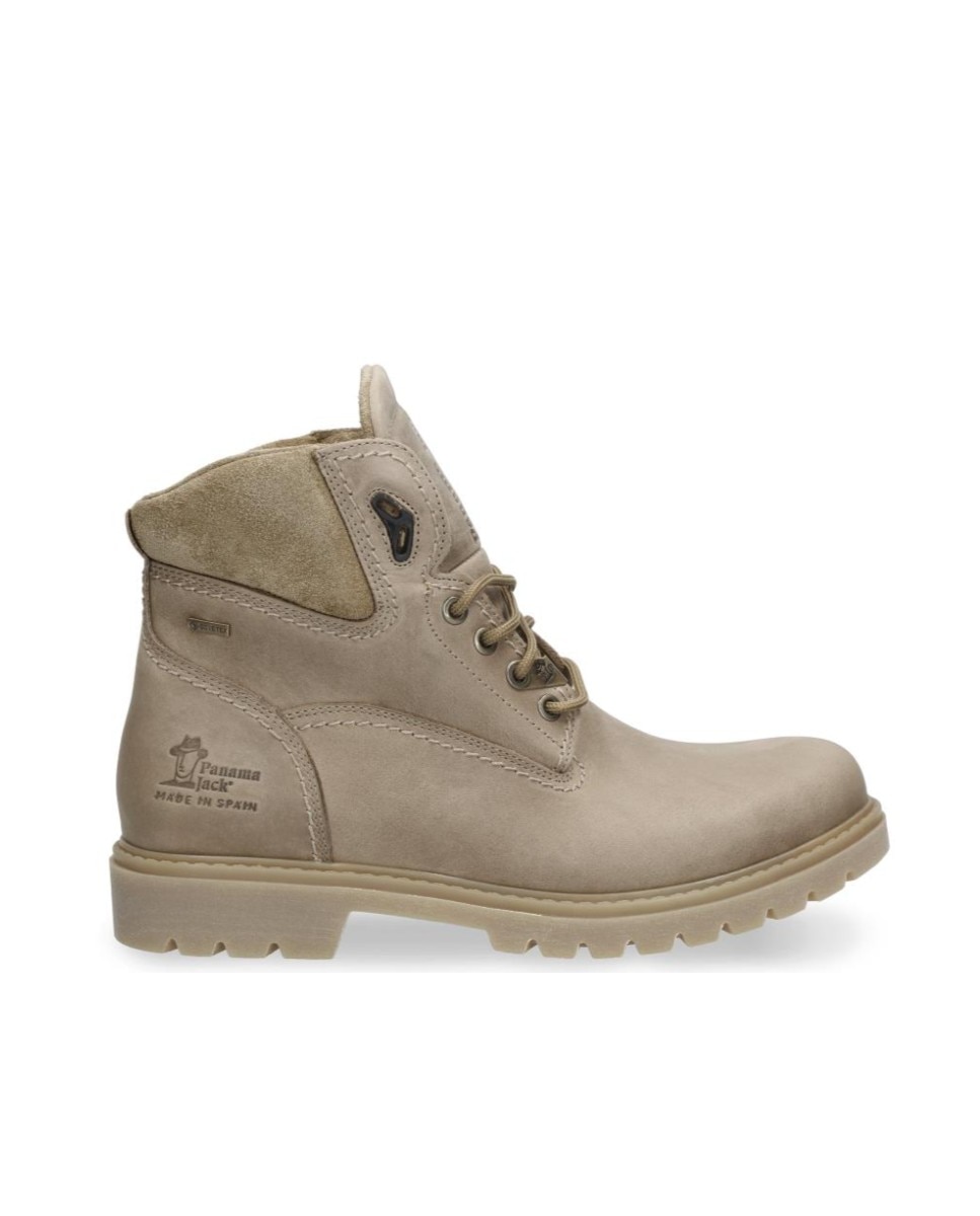 Botín de cordones en piel con forro de goretex - Panama Jack - Beige Beige-1