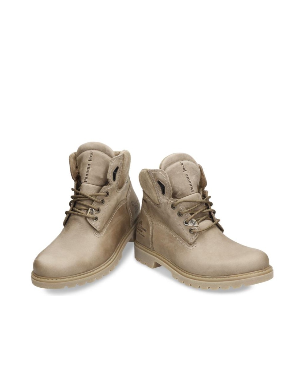 Botín de cordones en piel con forro de goretex - Panama Jack - Beige Beige-2