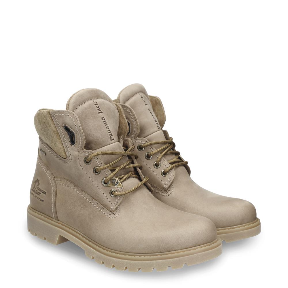 Botín de cordones en piel con forro de goretex - Panama Jack - Beige Beige-4