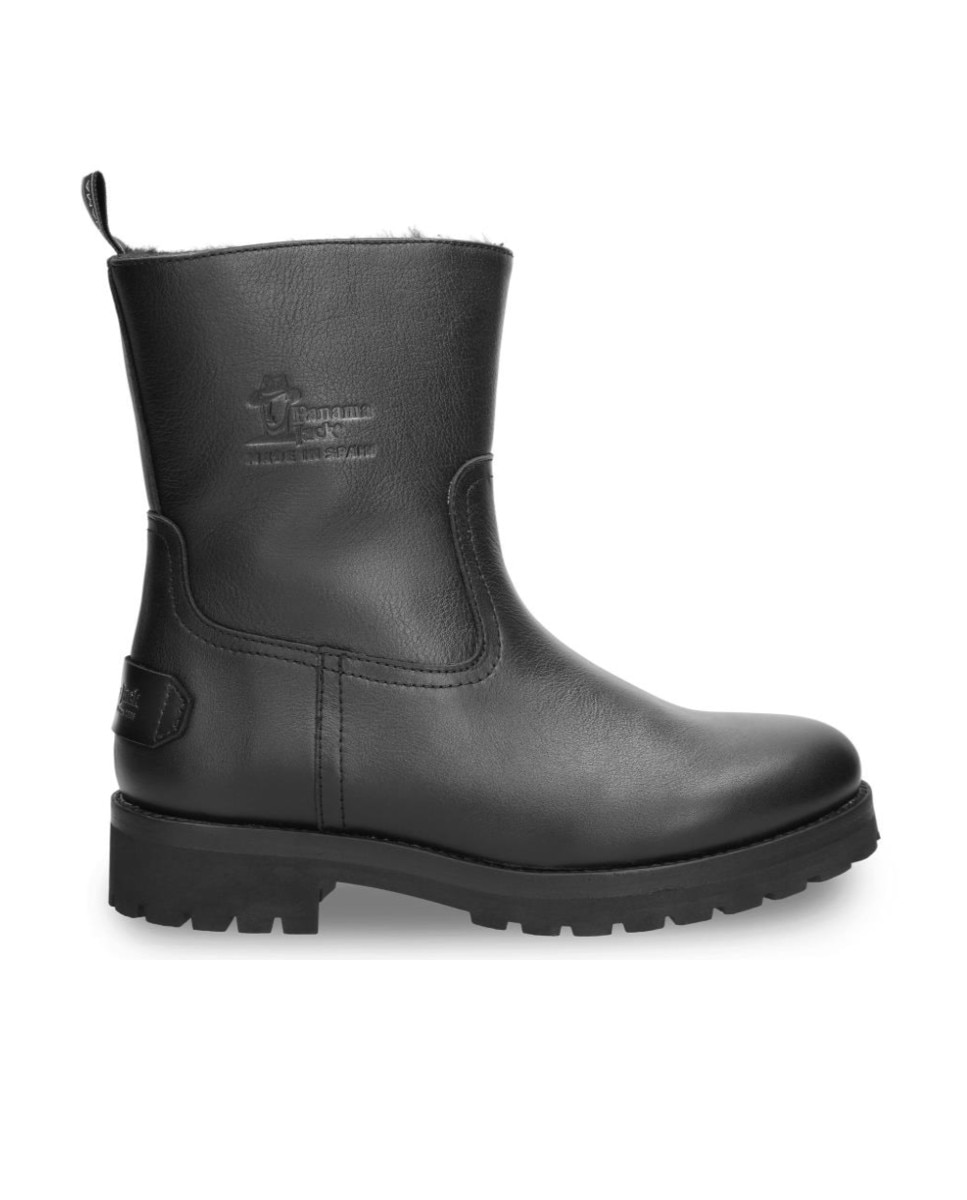 Imagen 0 de Botas en piel con forro de pelo sintético Negro