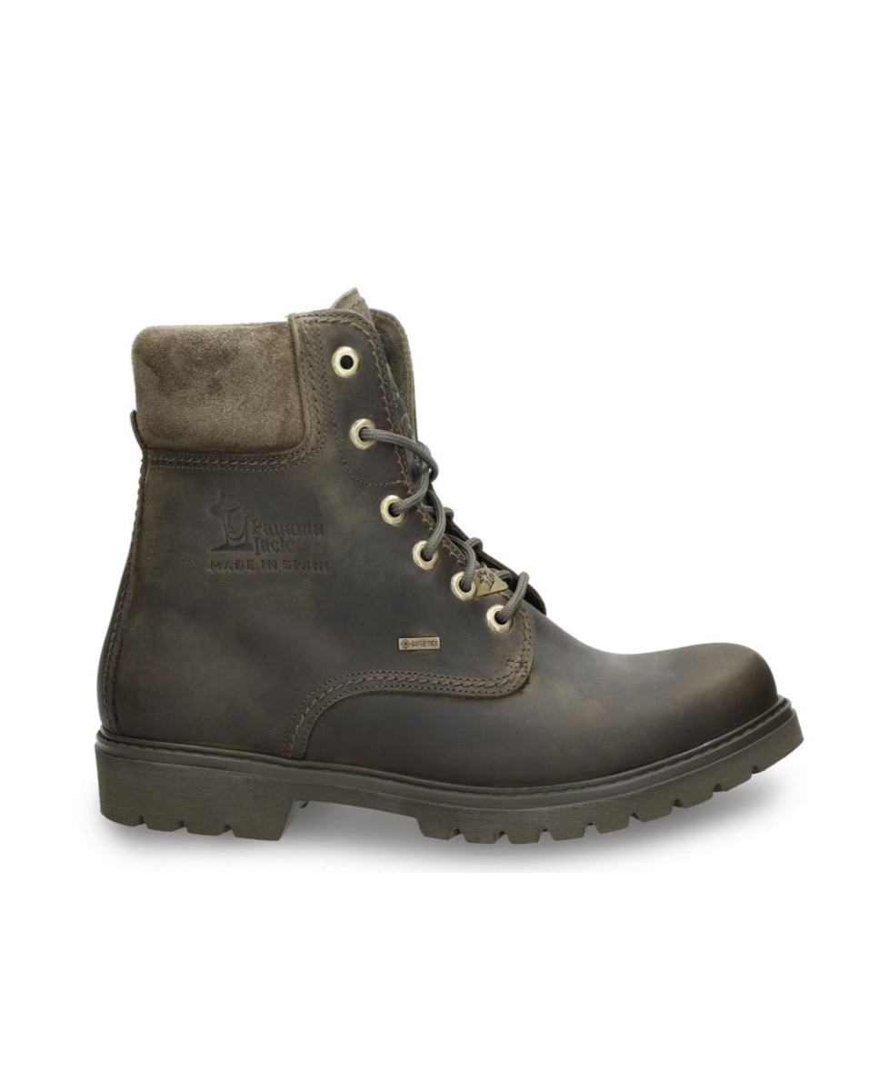 Botas de hombre en piel con forro de goretex - Panama Jack - Kaki Kaki-1