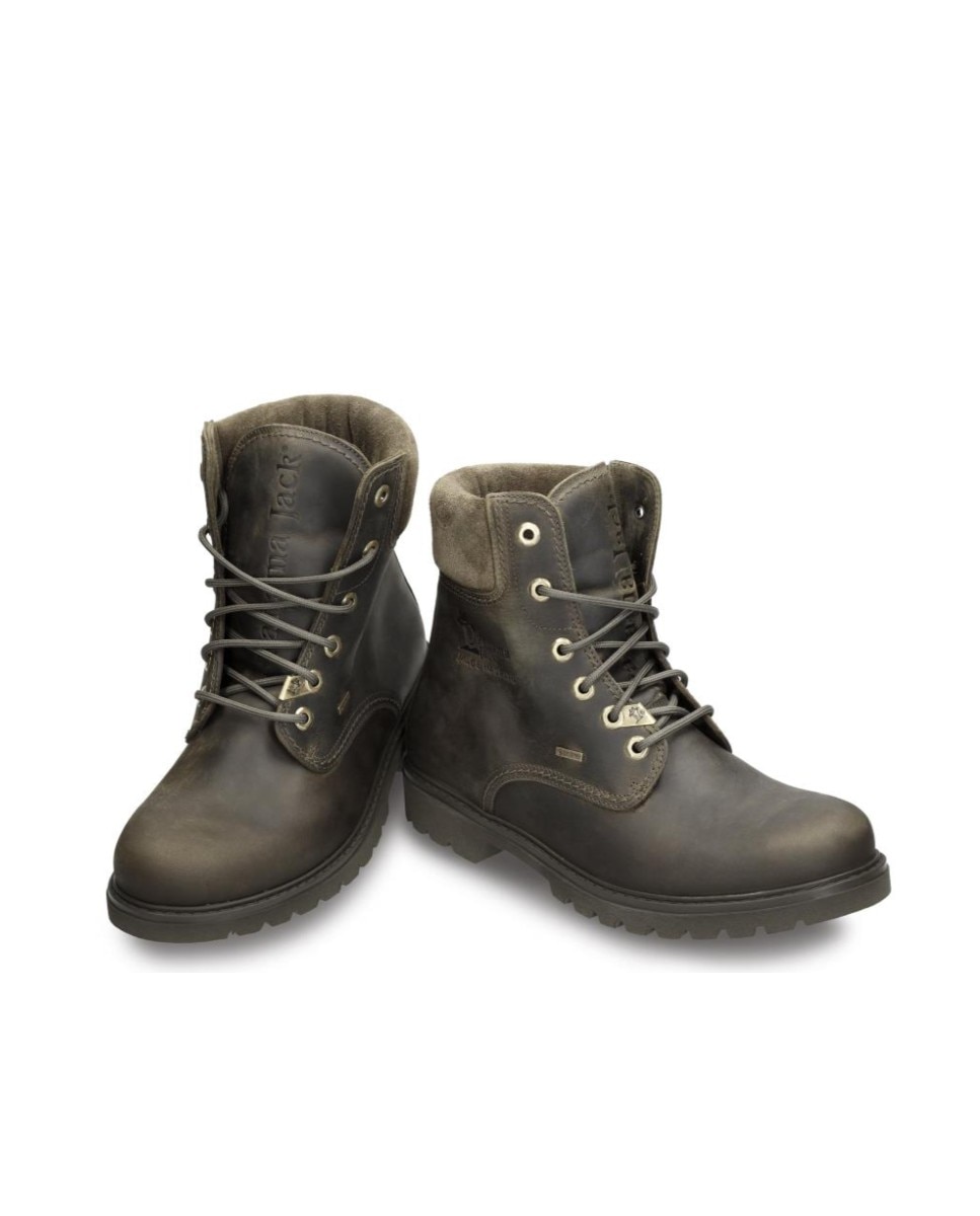 Botas de hombre en piel con forro de goretex - Panama Jack - Kaki Kaki-2