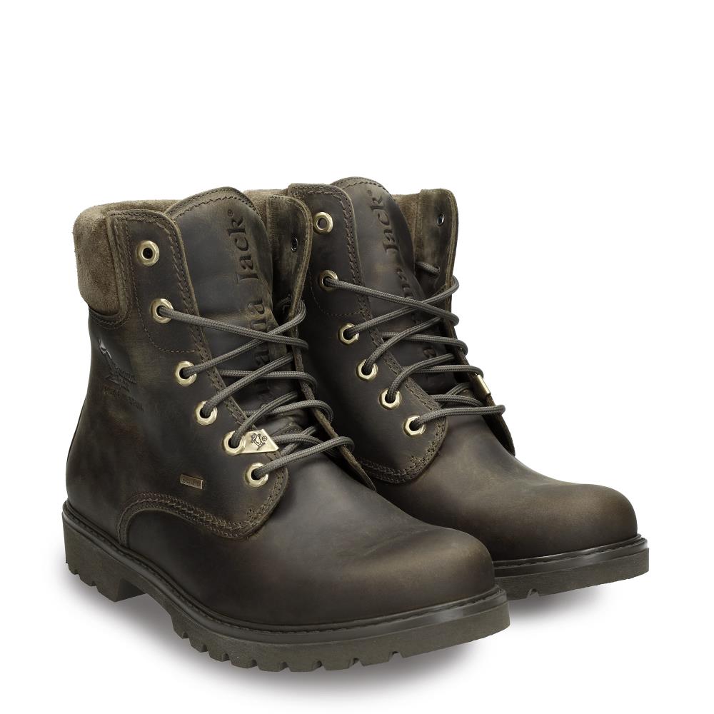 Botas de hombre en piel con forro de goretex - Panama Jack - Kaki Kaki-5