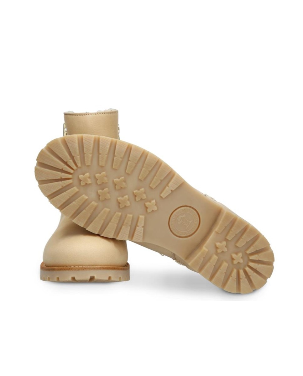 Botines de mujer en piel con forro de pelo sintético - Panama Jack - Crema Crema-5