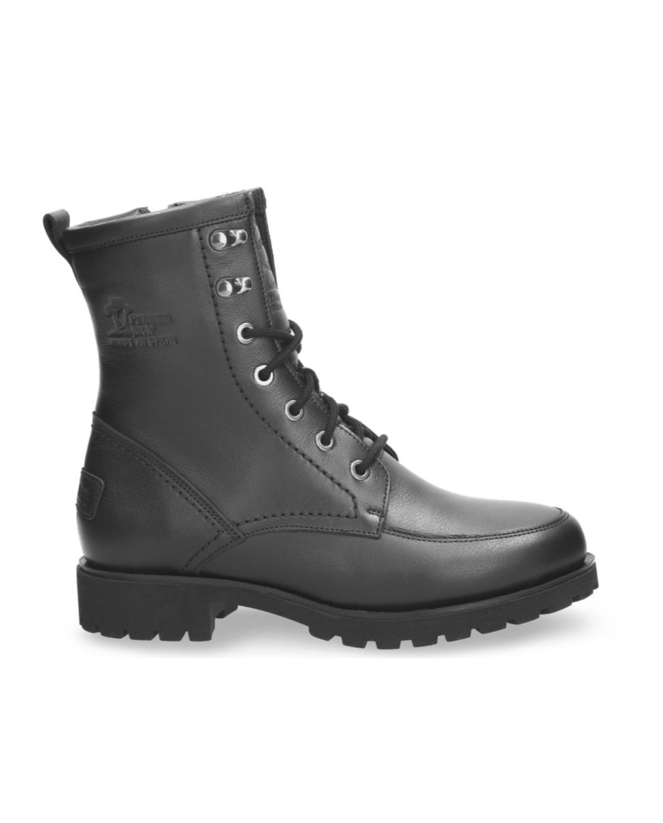 Imagen 0 de Botas militares en piel con forro de pelo natural Negro