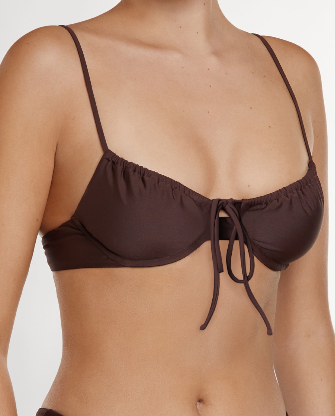 Top de bikini de diseño balconette rinna - Kalk - Marrón Marrón-1