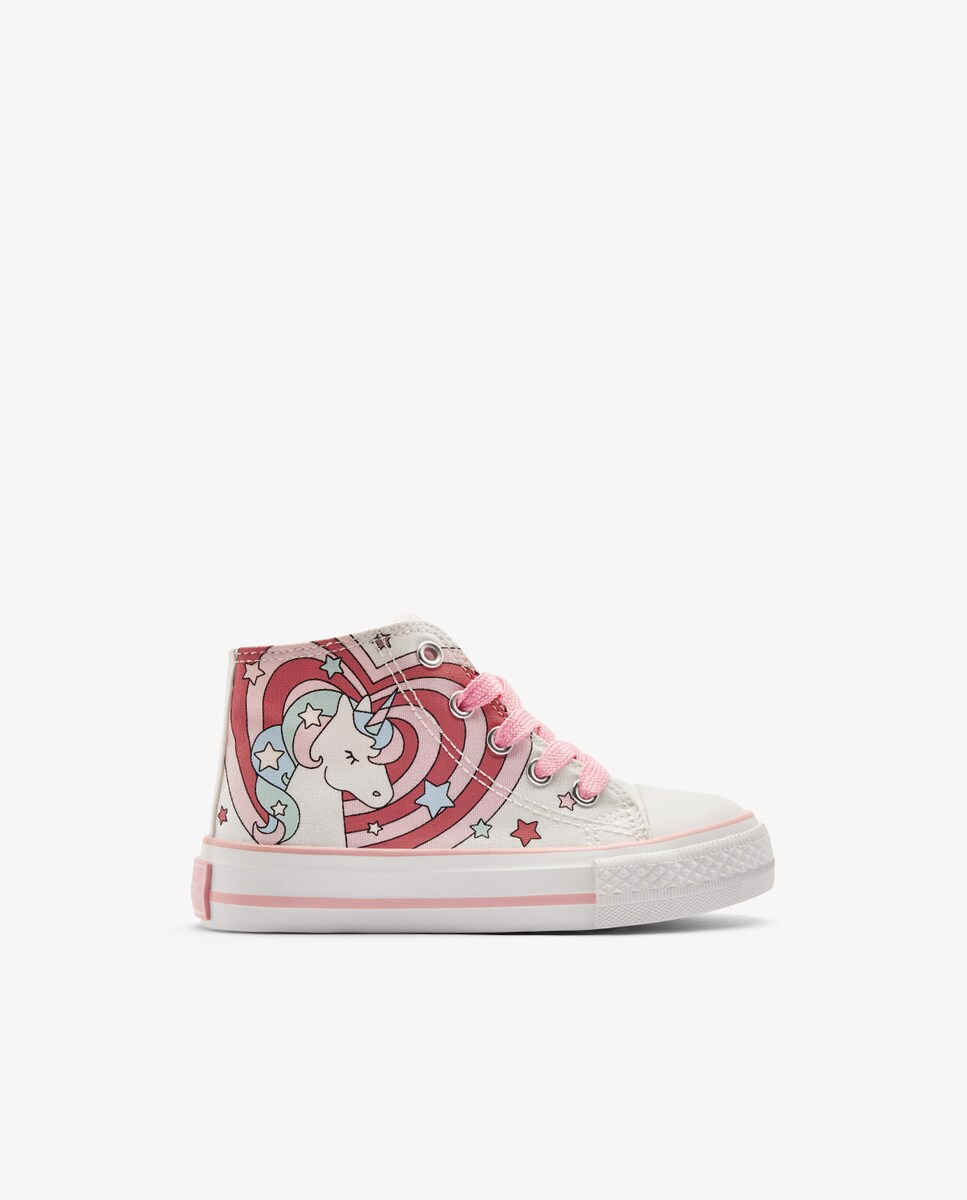 Zapatillas altas de niña estampado unicornio · Conguitos · El