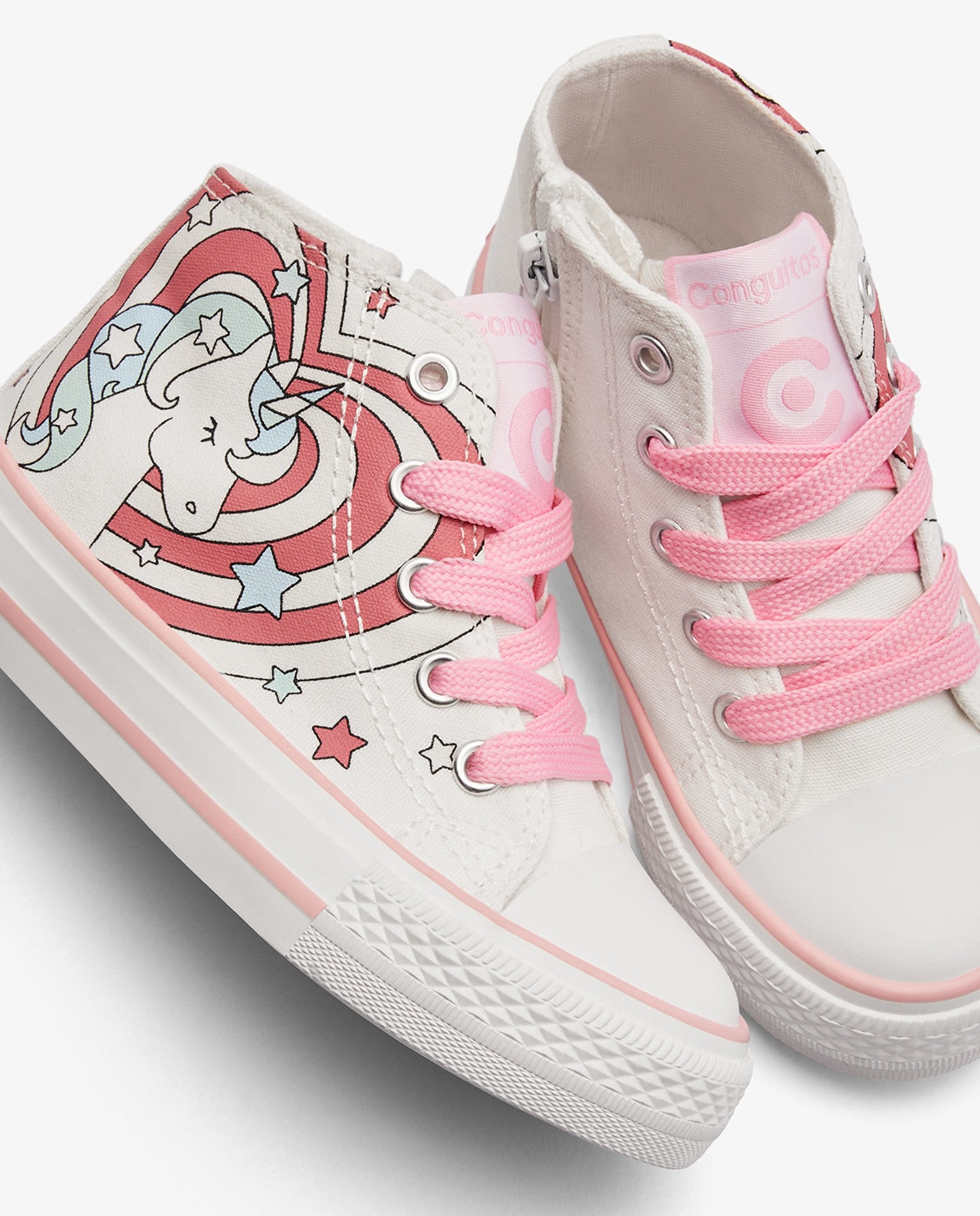 Zapatillas altas de niña estampado unicornio - Conguitos - Multicolor Multicolor-4