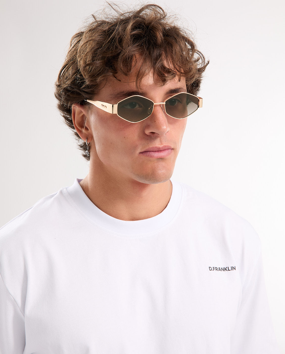 Gafas de sol de mujer con forma geométrica cuprum diamond - D.Franklin - Plata Marrón claro-2