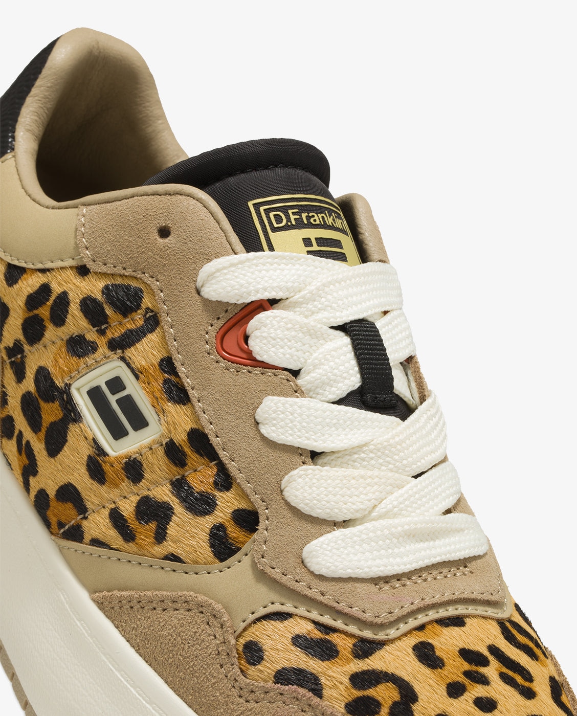 Zapatillas deportivas de mujer de piel con estampado animal print - D.Franklin - Beige Beige-2