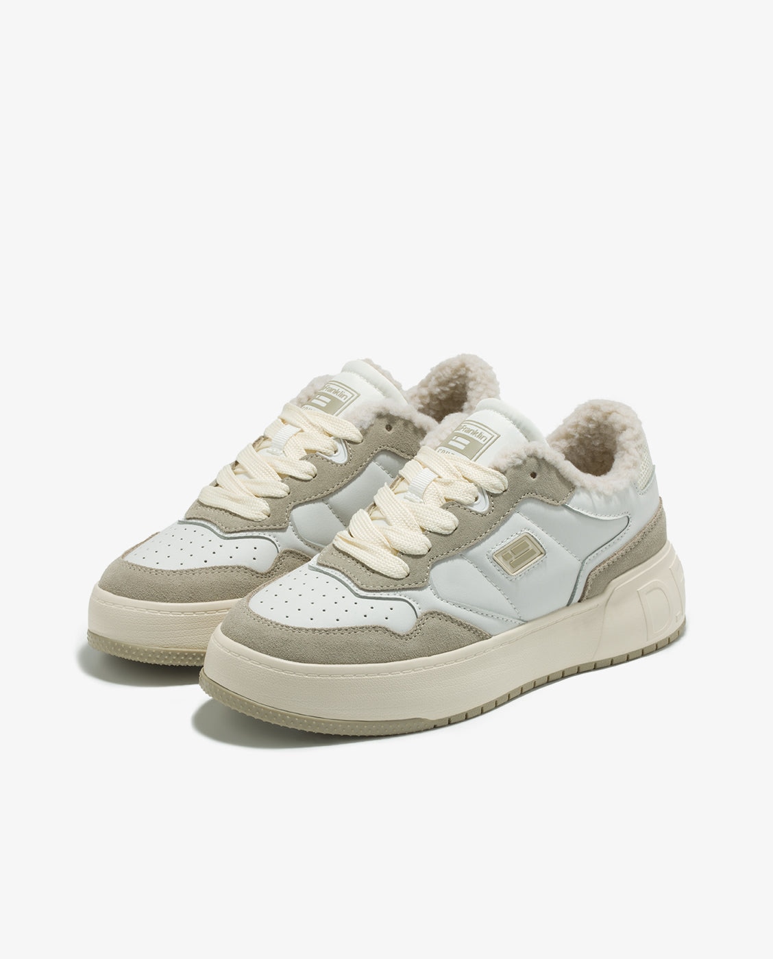 Zapatillas deportivas de mujer con plataforma Court Fleece - D.Franklin - Blanco Blanco-4