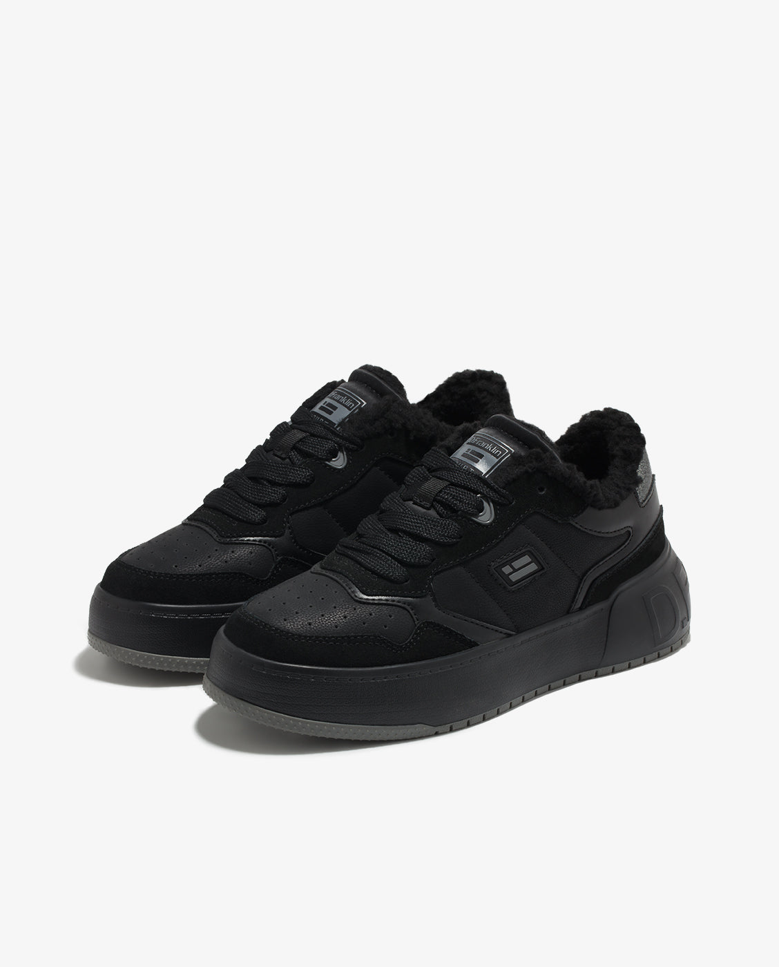 Zapatillas deportivas de mujer con plataforma Court Fleece - D.Franklin - Negro Negro-4