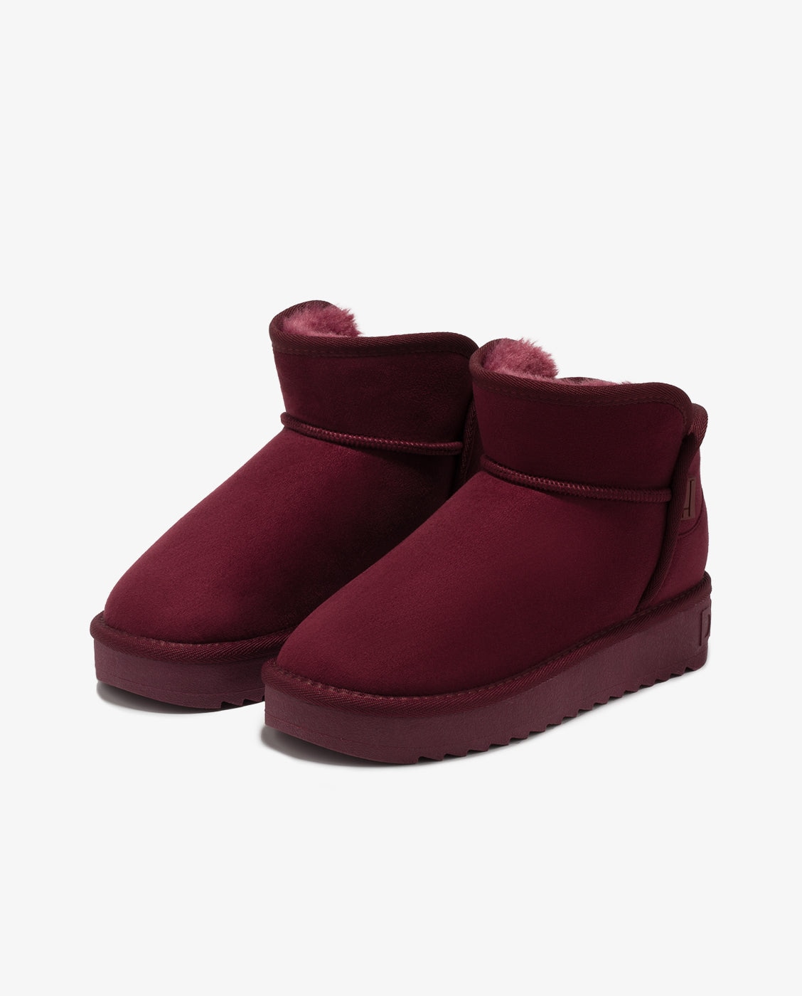 Botas de pelo de mujer estilo australianas de corte bajo nordic low - D.Franklin - Rojo Rojo-3