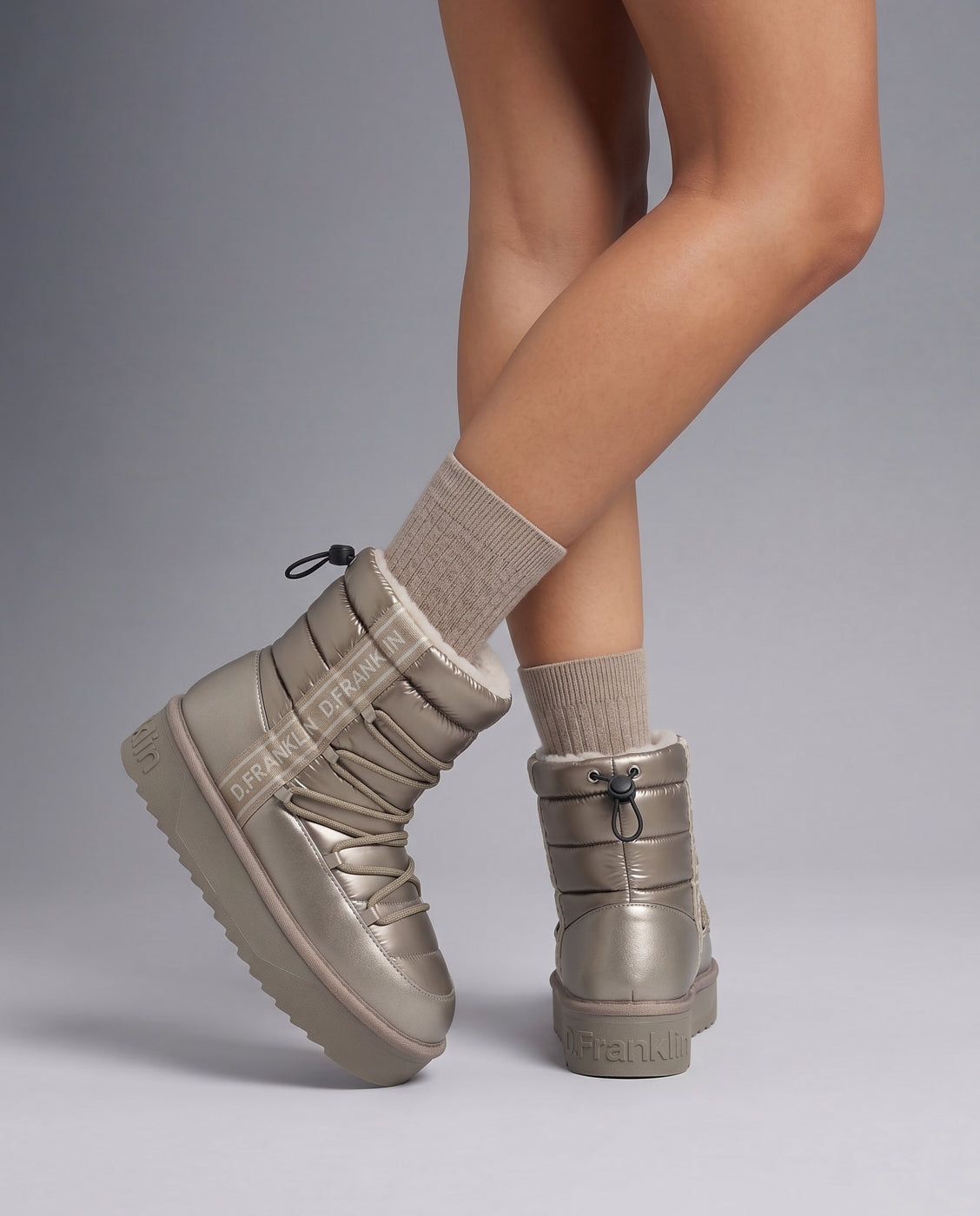 Botas de pelo de mujer estilo australianas de nylon nordic v.2 bomb - D.Franklin - Oro Oro-2