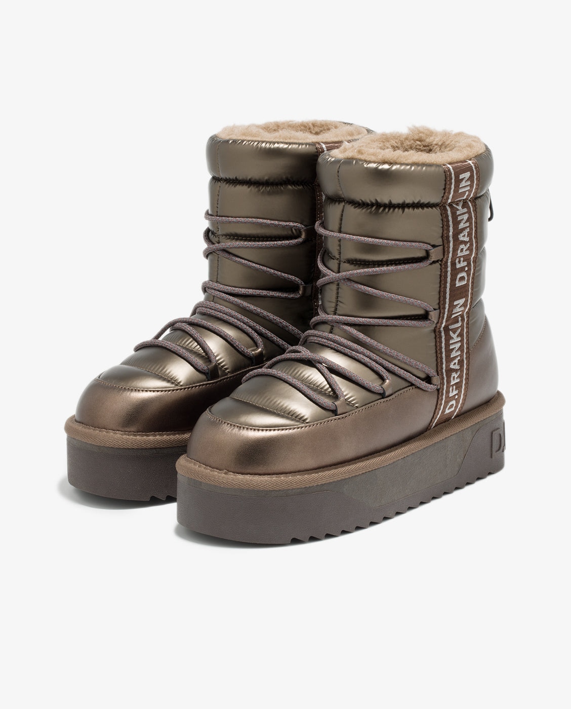 Botas de pelo de mujer estilo australianas de nylon nordic v.2 bomb - D.Franklin - Bronce Bronce-4