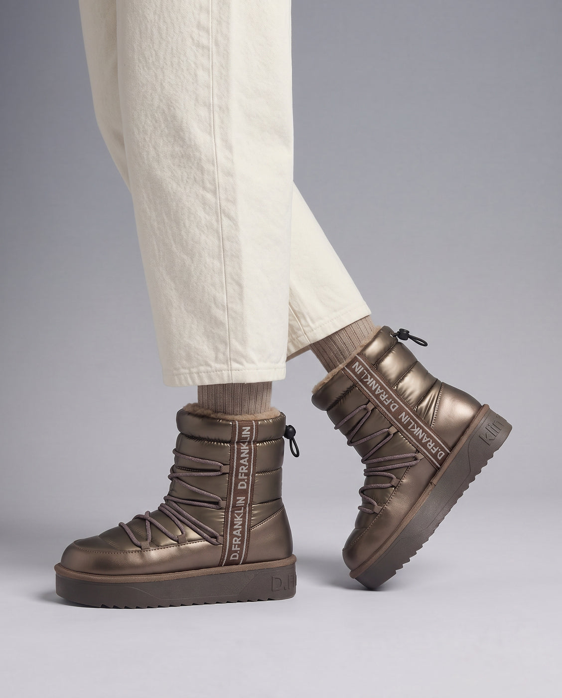 Botas de pelo de mujer estilo australianas de nylon nordic v.2 bomb - D.Franklin - Bronce Bronce-2