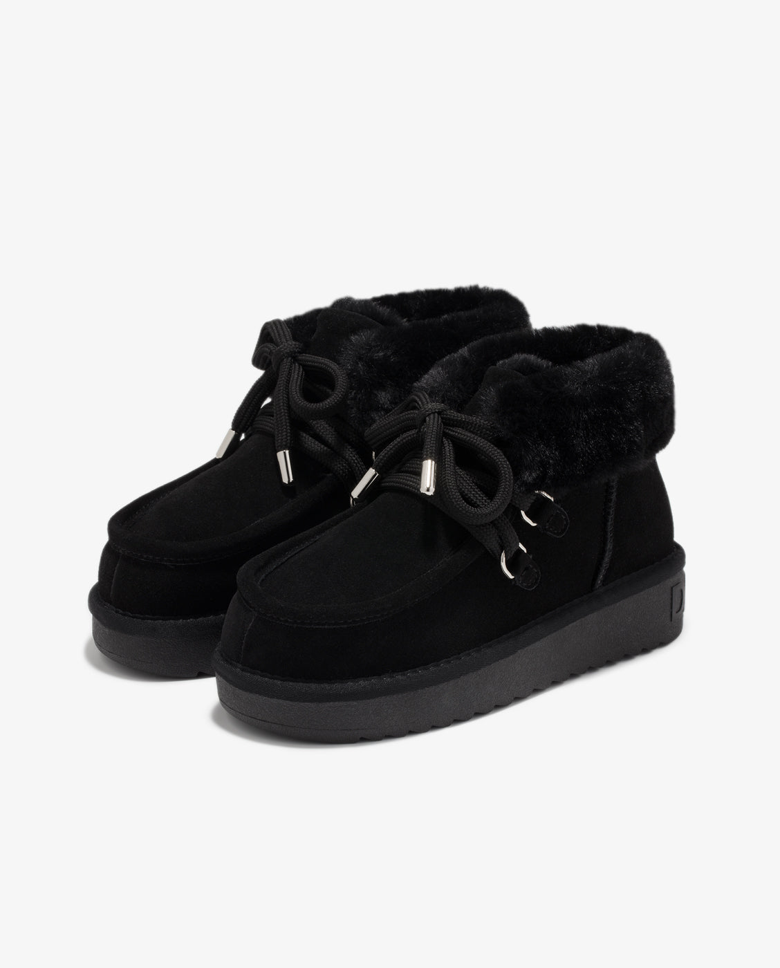Botas de pelo de mujer estilo australianas de piel nordic mid pelo - D.Franklin - Negro Negro-3