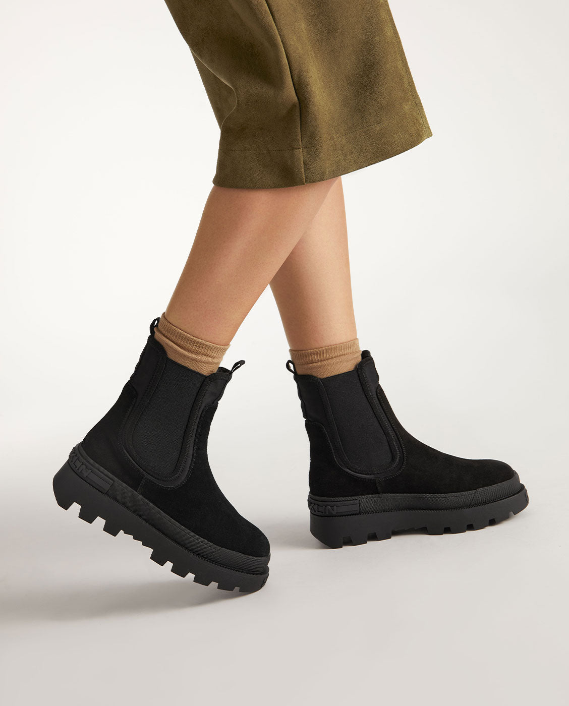 Botas de mujer corte medio All track chelsea - D.Franklin - Negro Negro-2