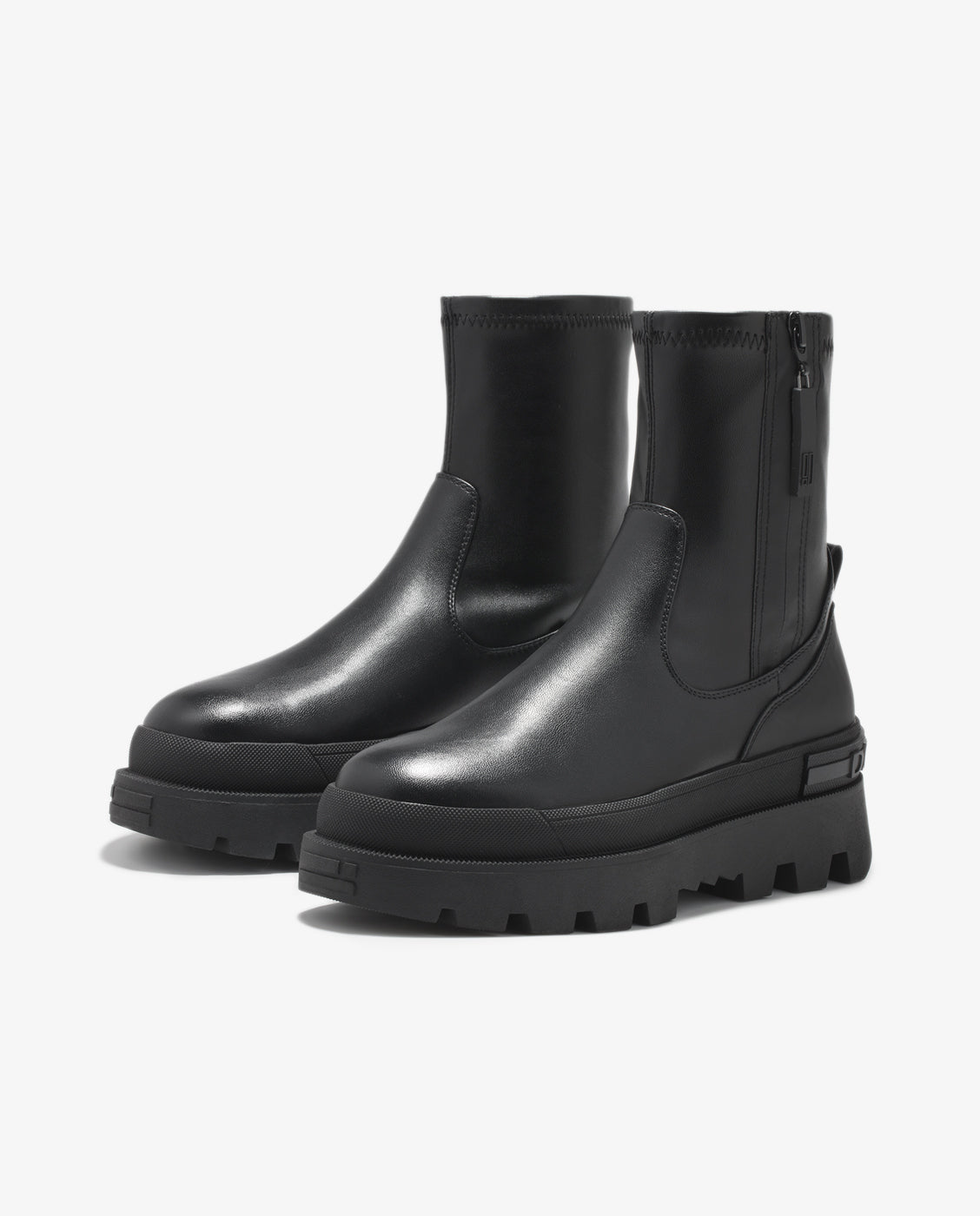 Botas de mujer corte medio All track zip - D.Franklin - Negro Negro-4