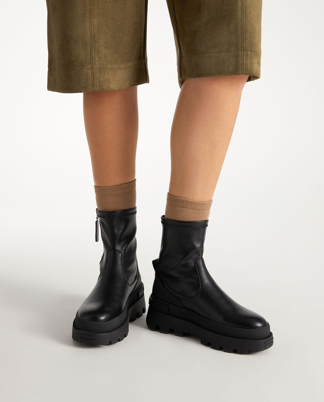 Botas de mujer corte medio All track zip - D.Franklin - Negro Negro-2