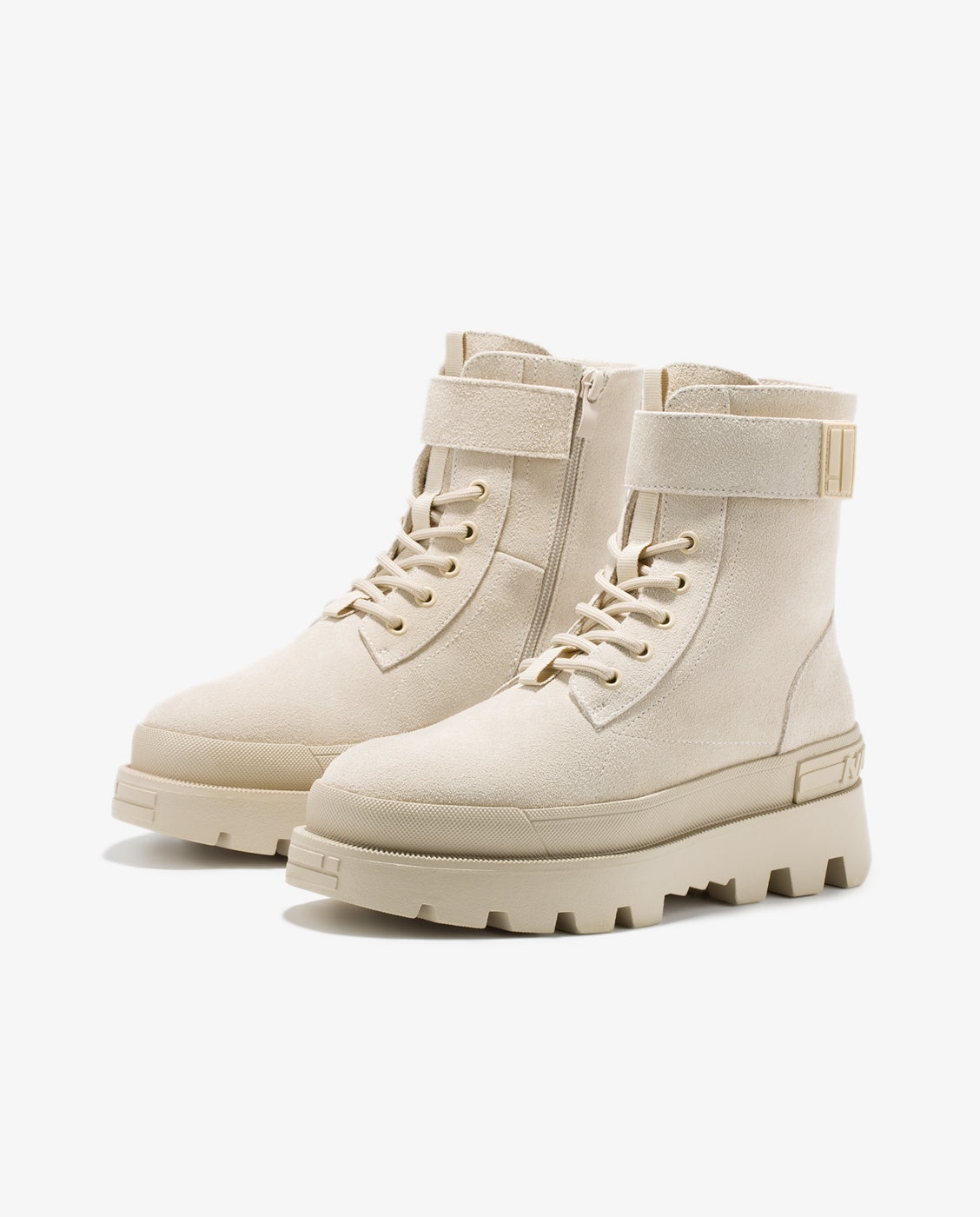 Botas de mujer corte medio All track strap - D.Franklin - Beige Beige-4