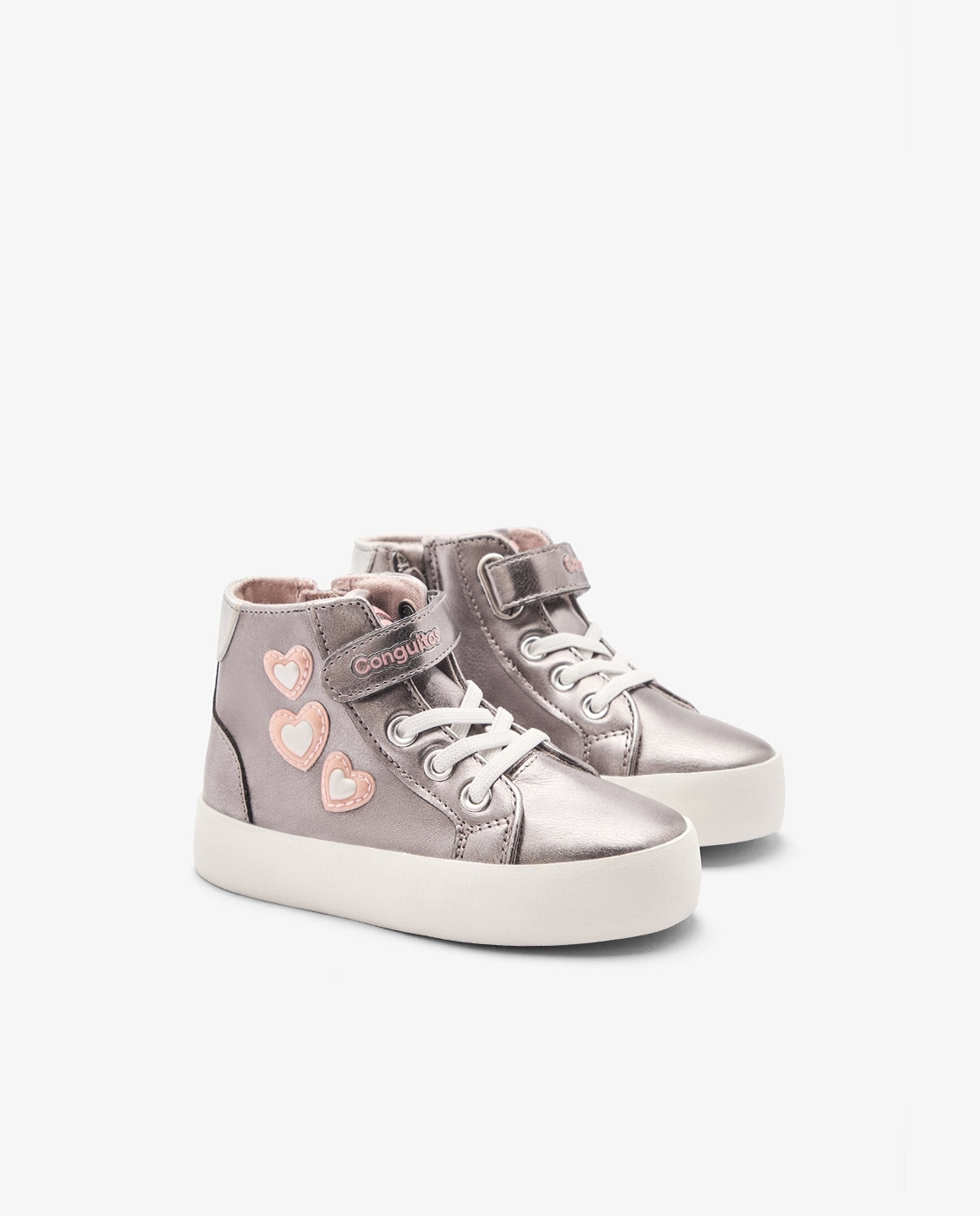 Deportivo Bota PU Corazones - Conguitos - Plata Plata-2