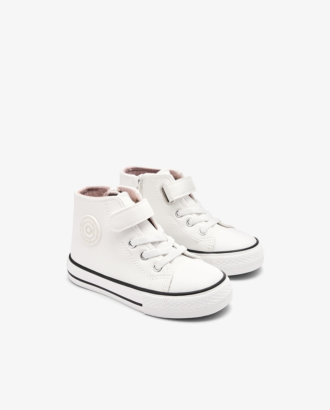 Zapatillas altas de niños básicas con cremallera interior - Conguitos - Blanco Blanco-2