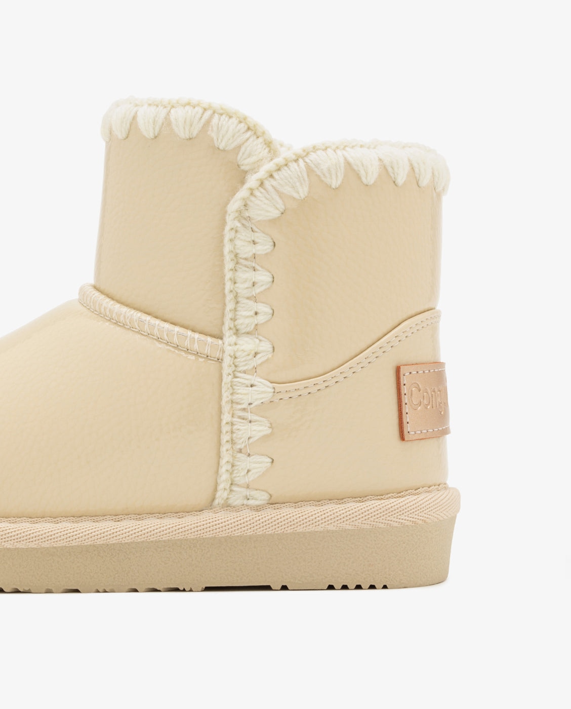 Botas de niña estilo australianas de charol - Conguitos - Beige Beige-4