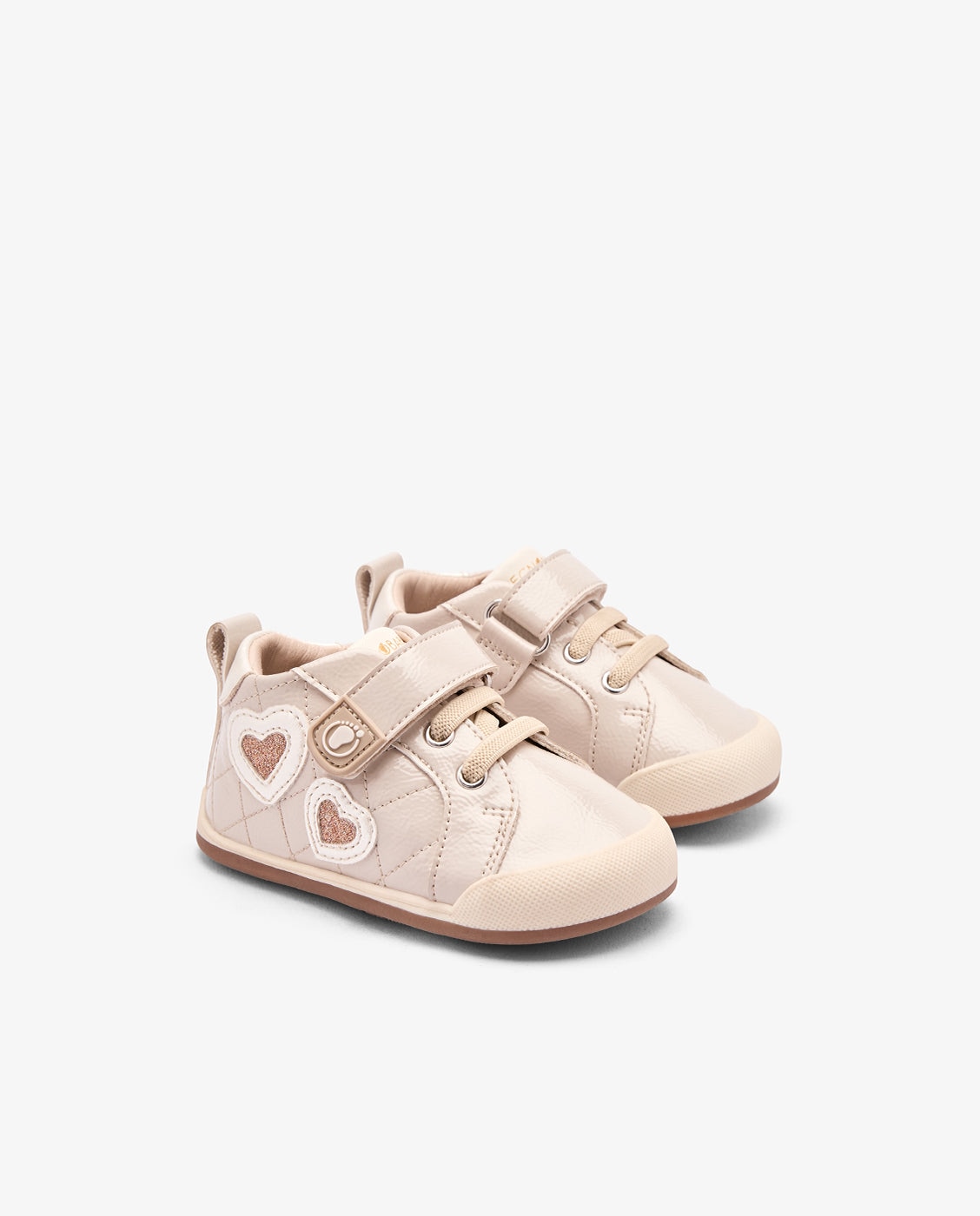 Zapatillas deportivas de bebés by tecnobaby diseño respetuoso con corazones - Conguitos - Beige Beige-2