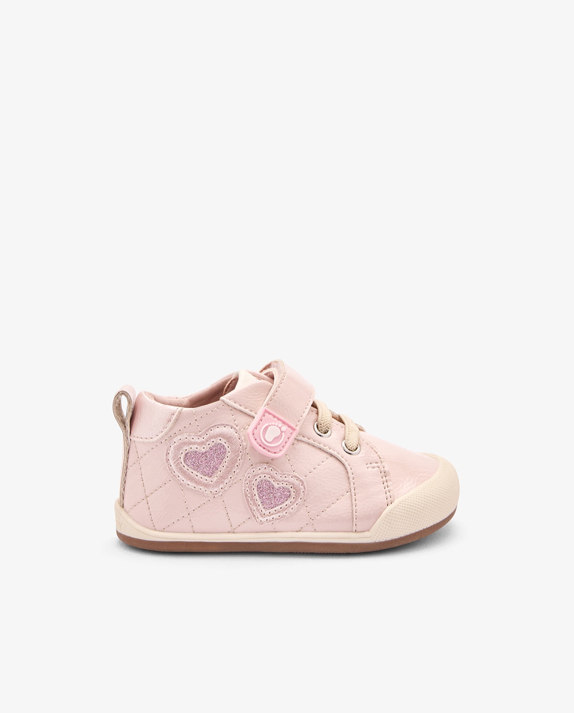 Zapatillas deportivas de bebés by tecnobaby diseño respetuoso con corazones - Conguitos - Rosa Rosa-1